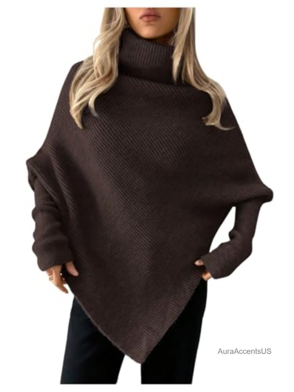 Oversized Ribbed Knit Turtleneck Sweater